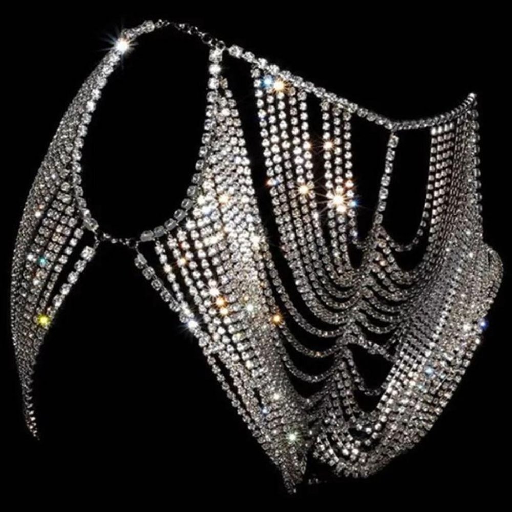 Multi-Layer Rhinestone Hip Chain Underwear Women Beach Jewelry Body Chain Skirt - Picture 2 of 6